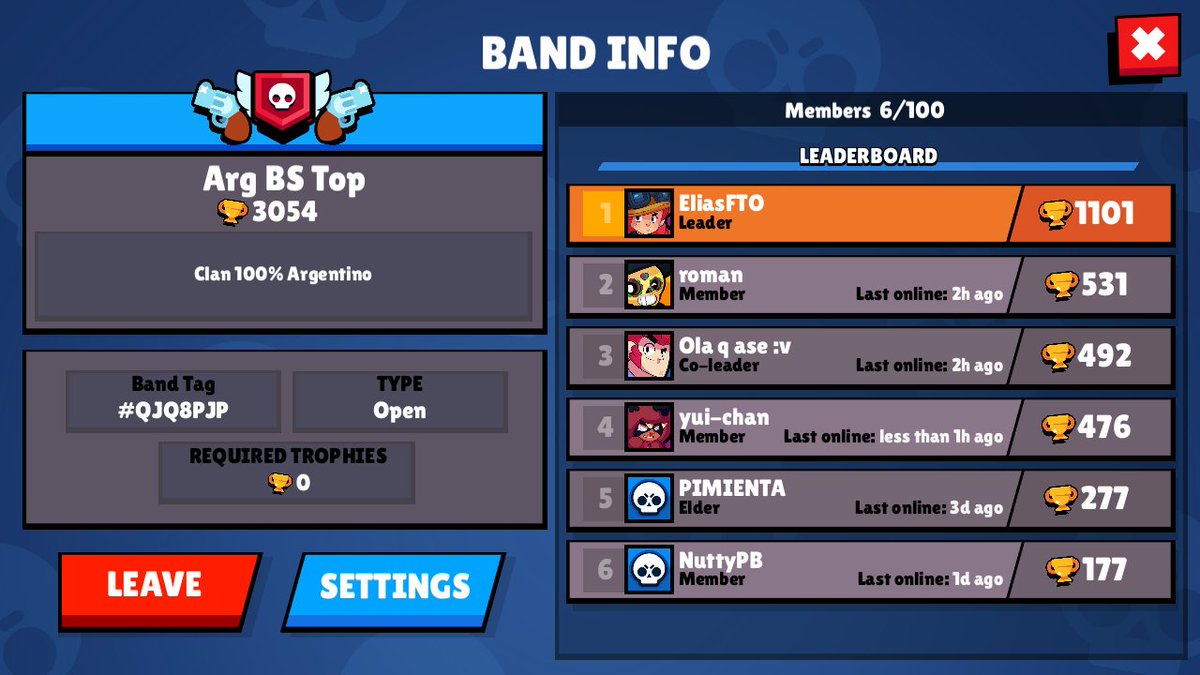 Informamos que también abrimos las puertas a Brawl Stars.
Lo que quieran venir serán bien recibidos