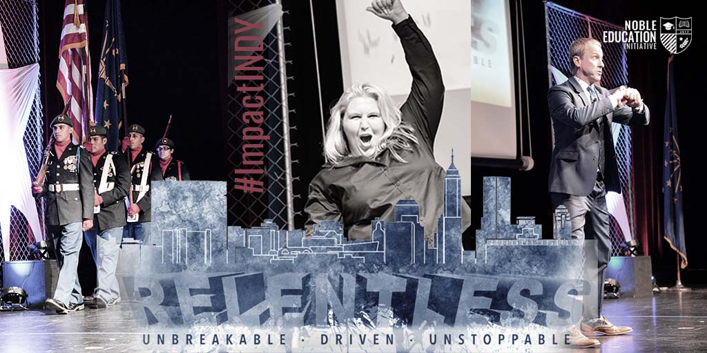 NobleEduInit's tweet photo. #ThrowbackThursday to the 2017 #ImpactIndy Event with our Indy Schools: @ManualHighIndy, @TCHoweHS @EmmaDonnanK8. Together we are #Relentless, #Driven, #Unstoppable! https://t.co/tFFO8lFXlF