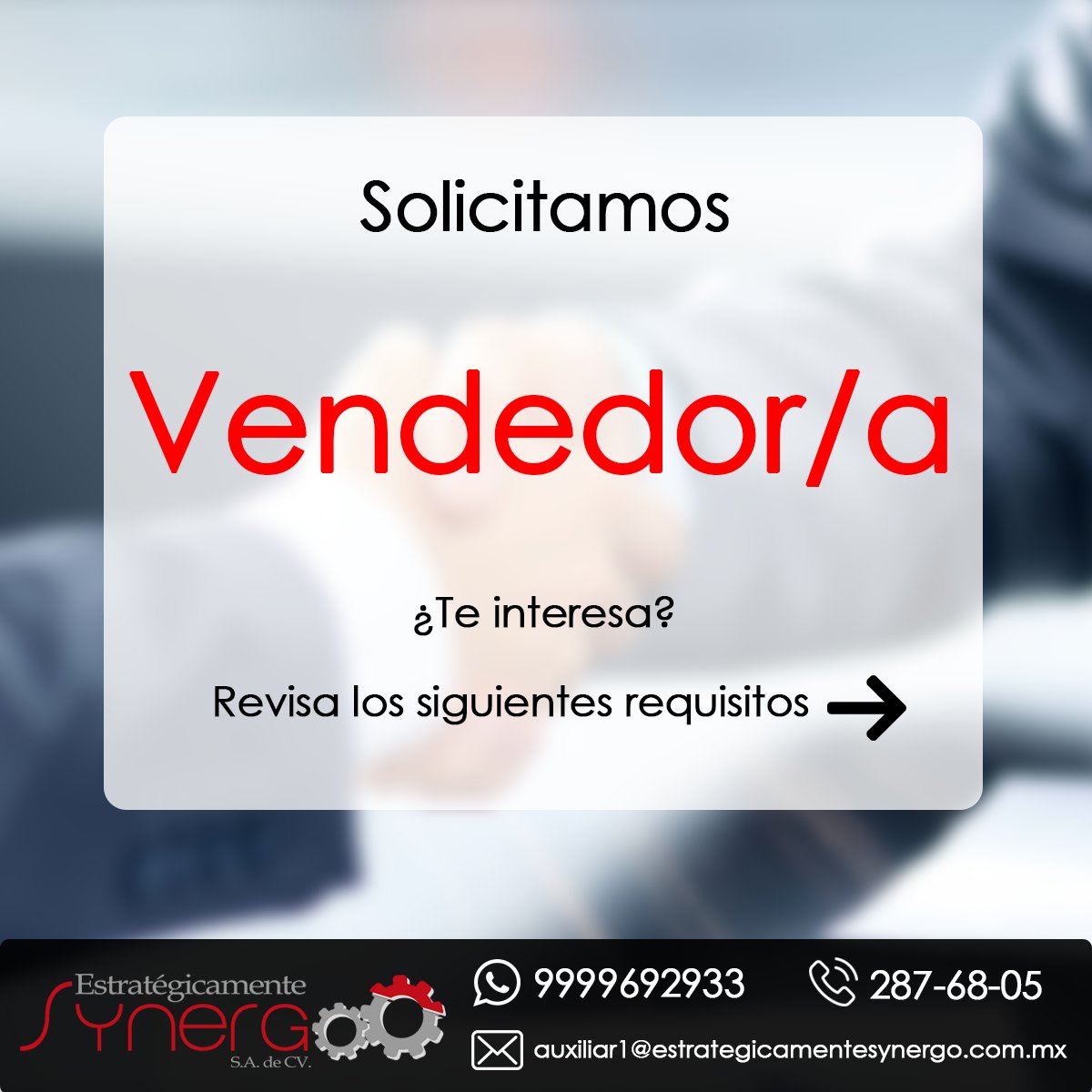 rhsynergo's tweet photo. ¡Conoce nuestra vacante!

Visita el siguiente link https://t.co/OAVjHlS6bU

#FelizJueves #EmpleosEnMerida #YoBuscoEmpleo #Synergo https://t.co/3719lIDrWa