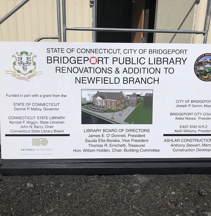 HungWellSigns's tweet photo. New job site sign for @BportLibrary 👍🏻 https://t.co/5CApua2Jw7