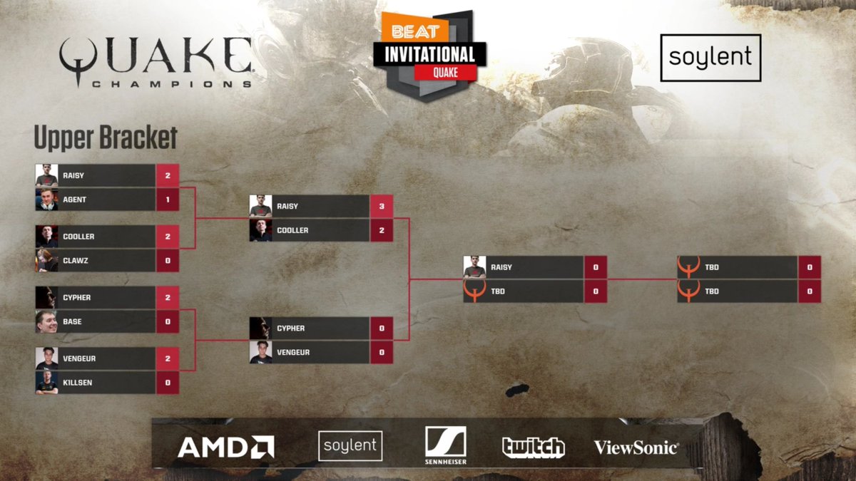 Comrade_GG's tweet photo. .@vengeurtv takes down @k1llsen 2-0 and secures his place in the semi-finals of the @BEATesports season 2 Invitational! @cypherrrino up next! #CGQuake https://t.co/aS2n6OAZl9