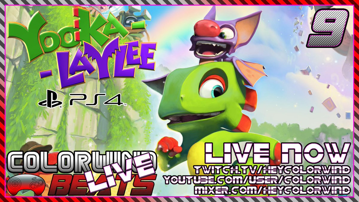 HeyColorwind's tweet photo. LIVE NOW! Streaming some Yooka-Laylee! I might beat the game today. I'm not sure.

https://t.co/6iZ7nHPnWS
https://t.co/SFpxugjlkD
https://t.co/8hTEyOPrAF

#StreamerNetwork #streaming #YookaLaylee #ColorwindBeatsLIVE #CWBL #YookaLayleeCWBL https://t.co/gabS02qChd