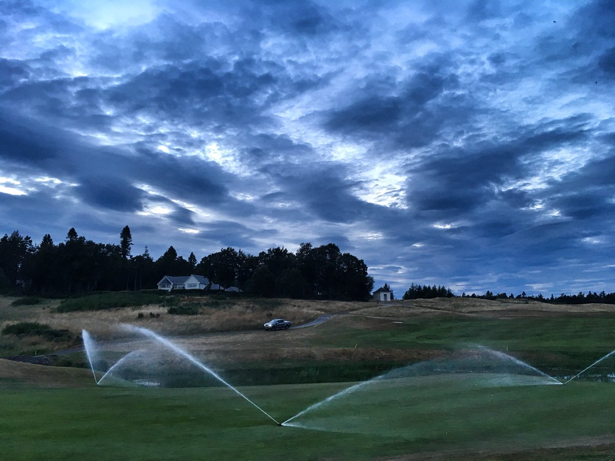 haldane_craig's tweet image. Another late one @GleneaglesGolf making sure she is getting her water #dry #summer #rainneeded #becarefullwhatyouwishfor