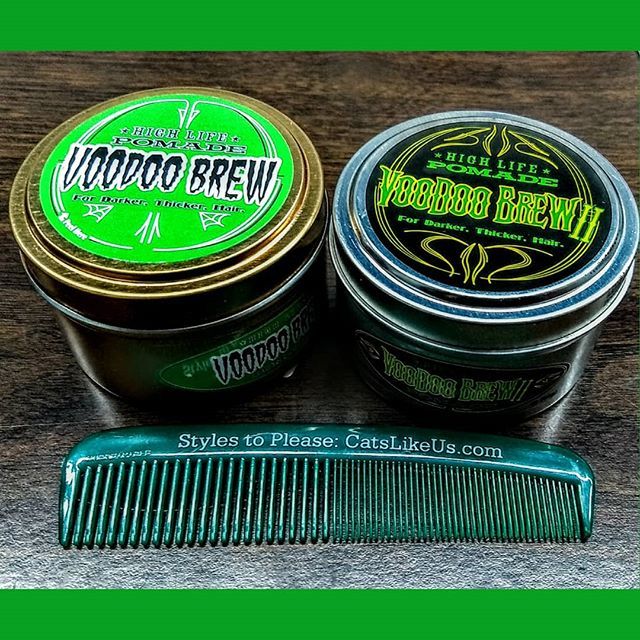 cats_like_us's tweet photo. Restocked on https://t.co/SCWFDV5RcP Voodoo Brew Pomade! Free comb with any Pomade purchase! #catslikeus #voodoobrew #pomade #freecomb #freegiftwithpurchase #pomade @highlifepomades #pompadour #pomp #hair #rockabillylifestyle https://t.co/ktyLZIYVYy https://t.co/zRydznrVdC