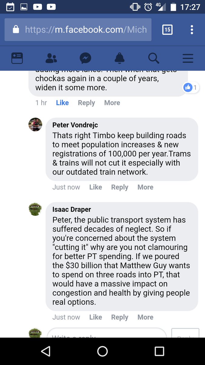 kierans777's tweet photo. .More sanitizing by @MichaelSukkarMP of his FB page again. What's wrong with a bit of debate? When will his #ewlink propoganda be challenged openly?

@adamlcarey @Raf_Epstein @PatsKarvelas @CommutersCount

#auspol #getonboard #vicpol #commuterscount https://t.co/FIuDiqND47
