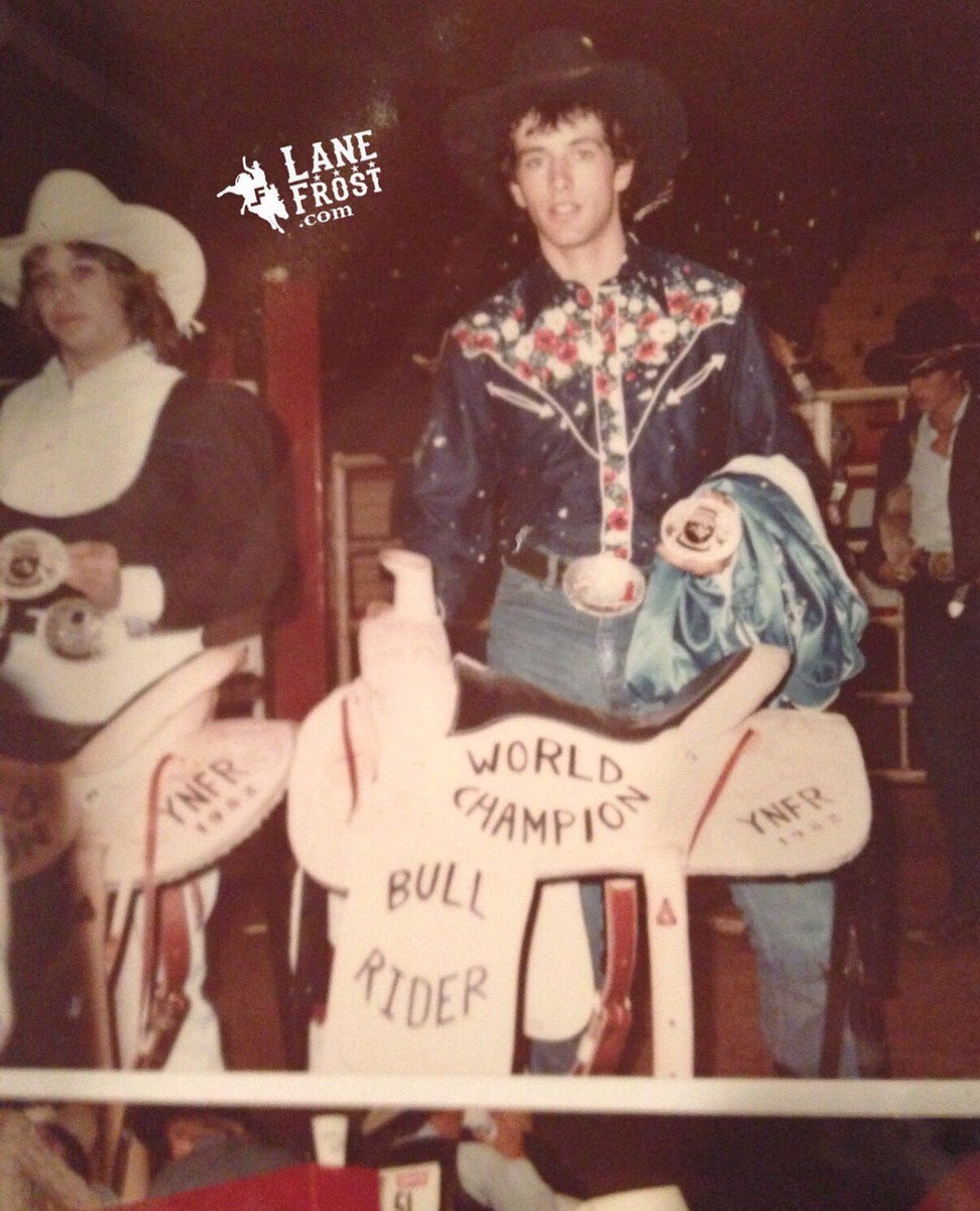 lanefrostbrand's tweet photo. #lanefrost after winning the #1982 #YNFR in #fortworth #texas #LF#lanefrostbrand #cowboy #legacy #rodeo #legend https://t.co/dVJ4CVjlwQ