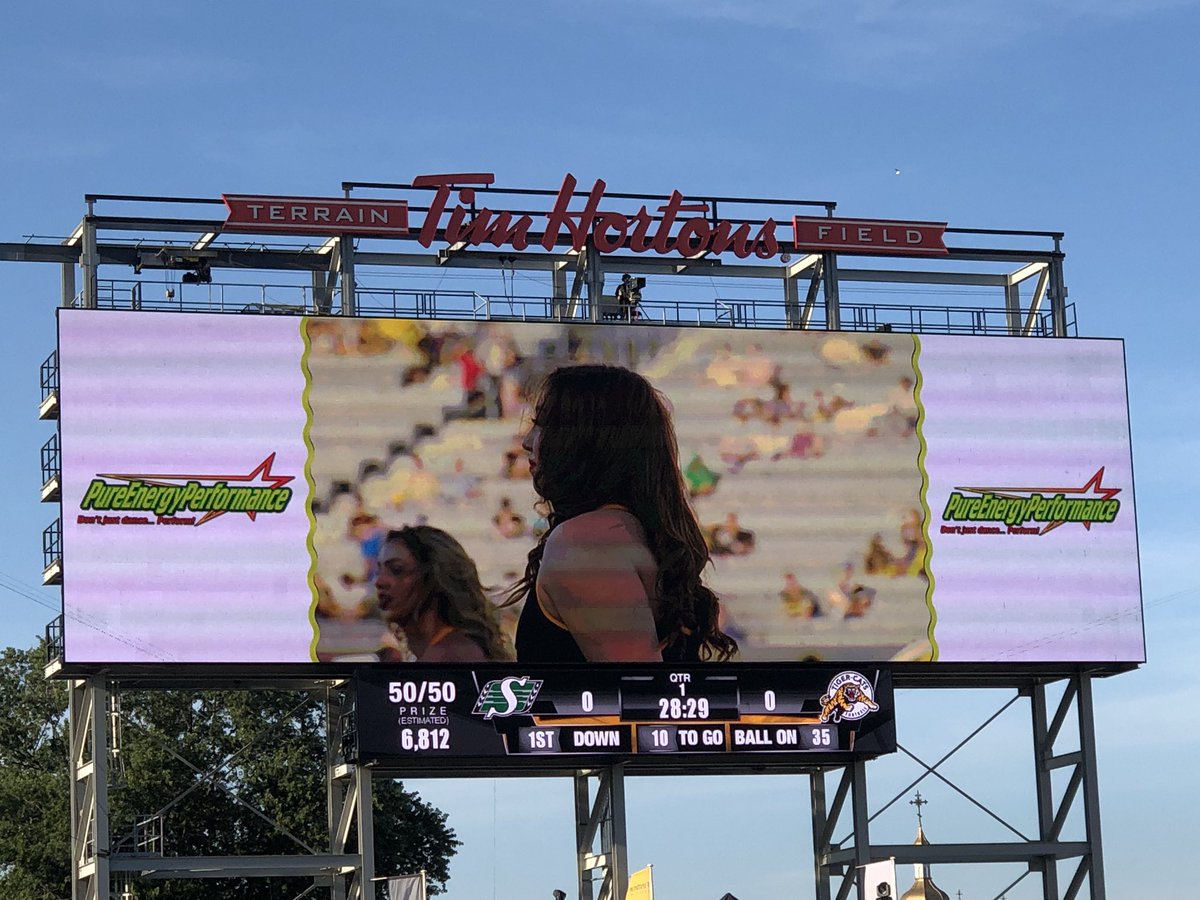 Great night for a football game!
Junior Ticats Cheerleaders
<a href="/PureEnergyNRG/">Pure Energy</a>  <a href="/Ticats/">Hamilton Tiger-Cats</a>