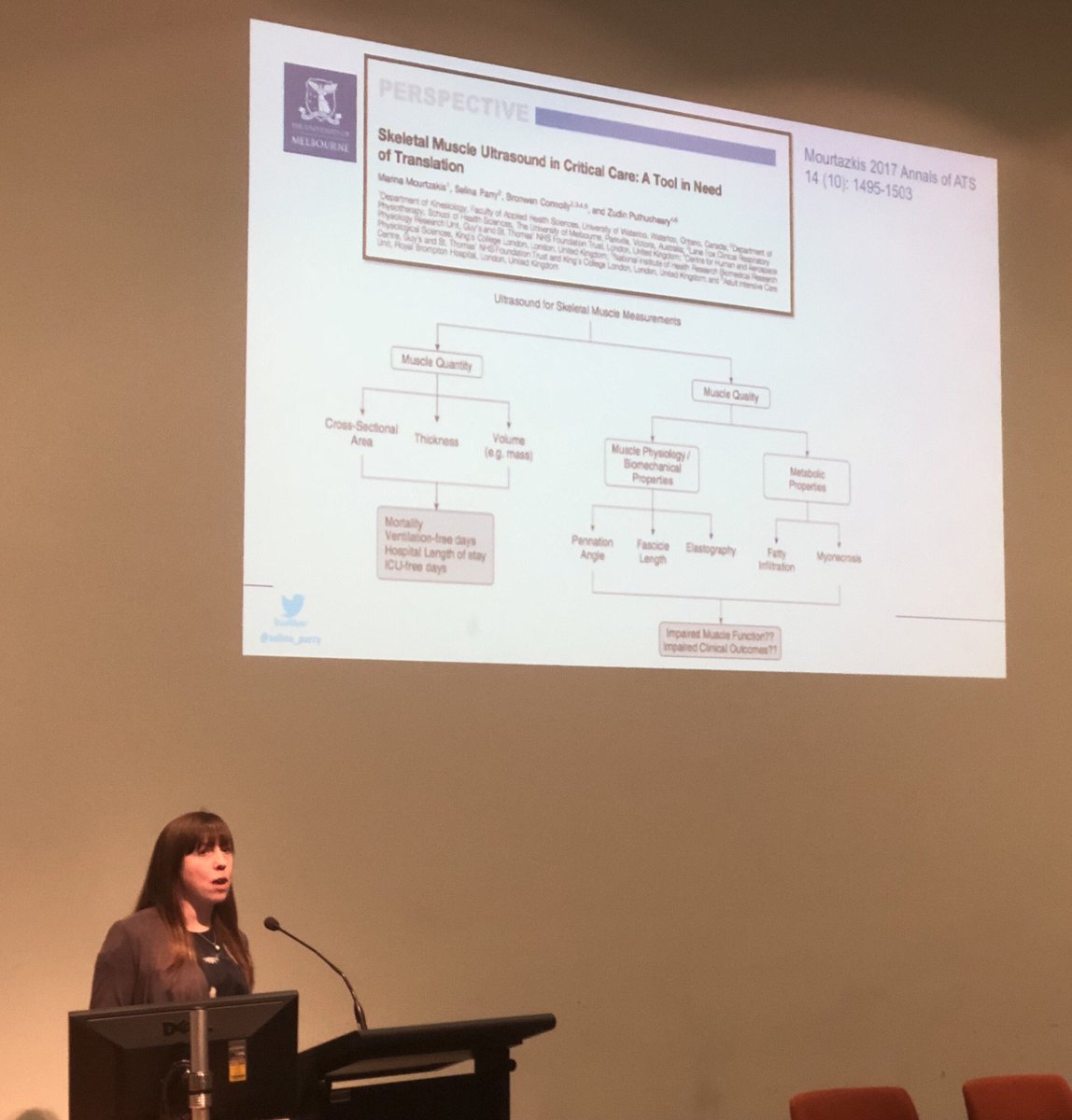 tomrollinsonPT's tweet photo. Skeletal muscle ultrasound in critical care! @selina_parry @bronwenconnolly @Zudin_P #AAMVC2018 https://t.co/WXoM8T3VW1