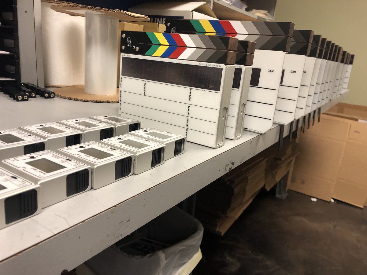 Denecke_inc's tweet photo. All lined up and ready to go! #deneckeinc #smartslates #timecodeslates #timecodegenerator https://t.co/qs68FCOrtP