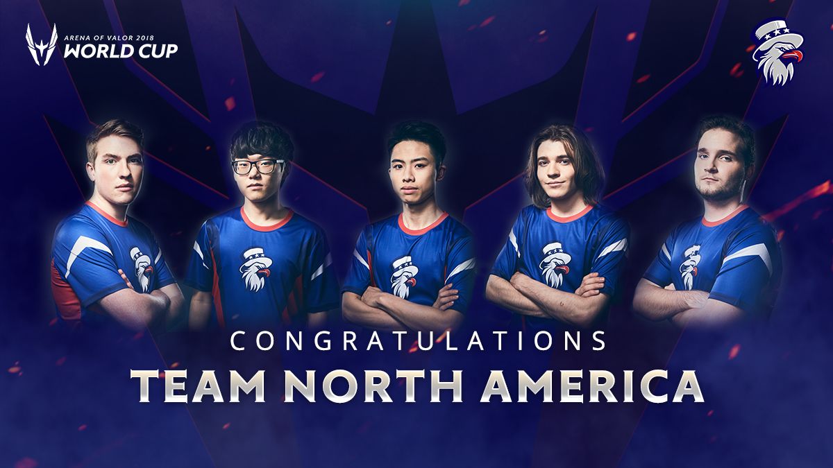ArenaofValor's tweet photo. Congratulations Team North America on making it to the Quarter Finals! Good luck! #AoVworldcup https://t.co/DoJyueKVHe https://t.co/ynyijaT3XC