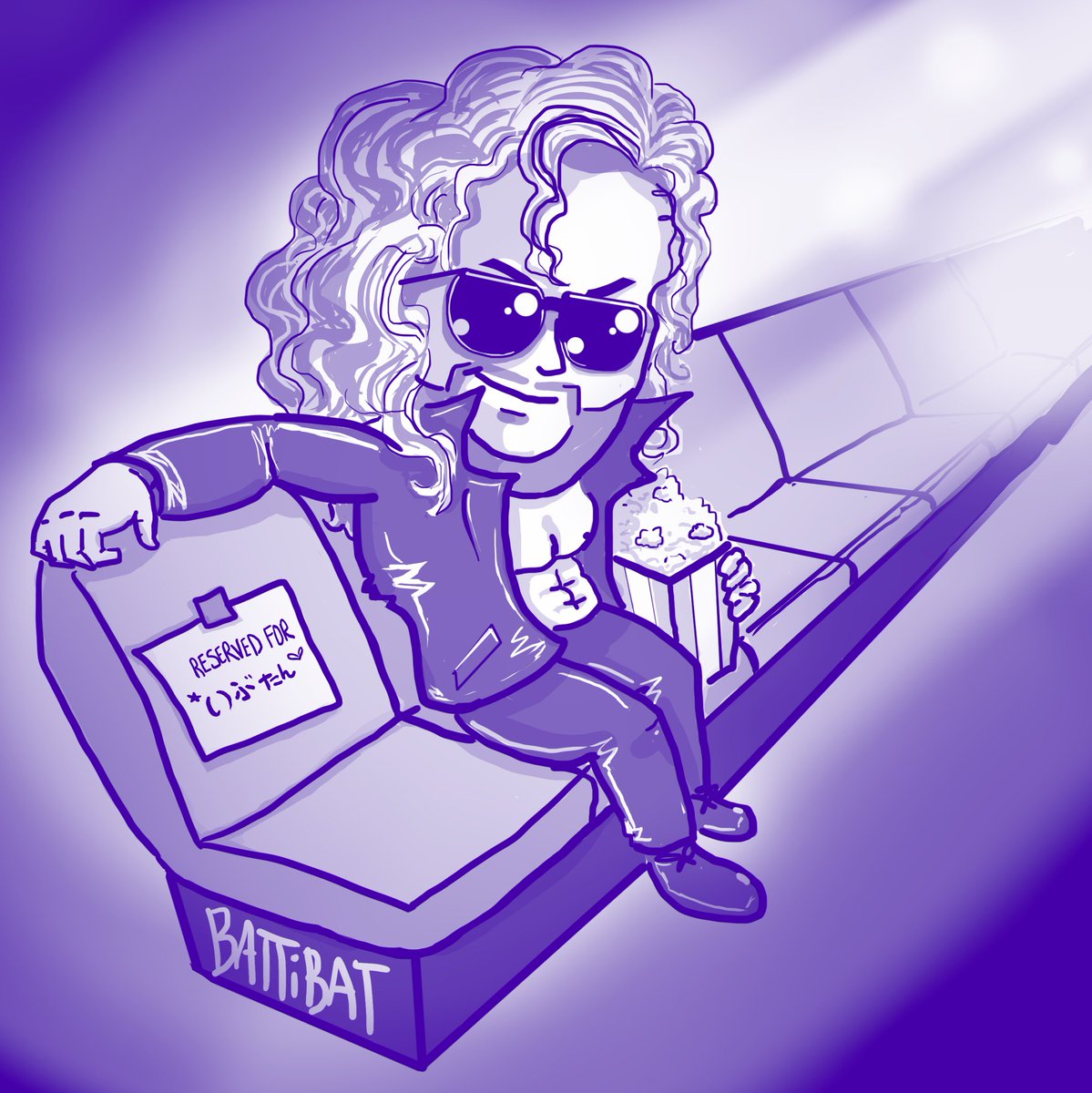 BattiBat's tweet photo. @KennyOmegamanX for @ThatWas3Too ! Thank you for spreading awareness for https://t.co/bbFmUiM09f by RTing (AND donating to #SamiRelief!) Mr. Omega has reserved a seat at the theater for someone special! I wonder what they're going to watch?

#KennyOmega #GoldenLovers #NJPWFanart https://t.co/GCRG3QjF9Z