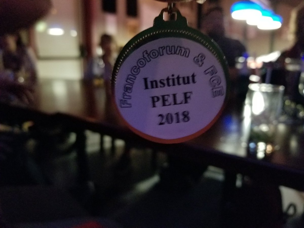 J'ai mérité ma médaille au premier institut d'été de la #pelf au #francoforumpelf2018!