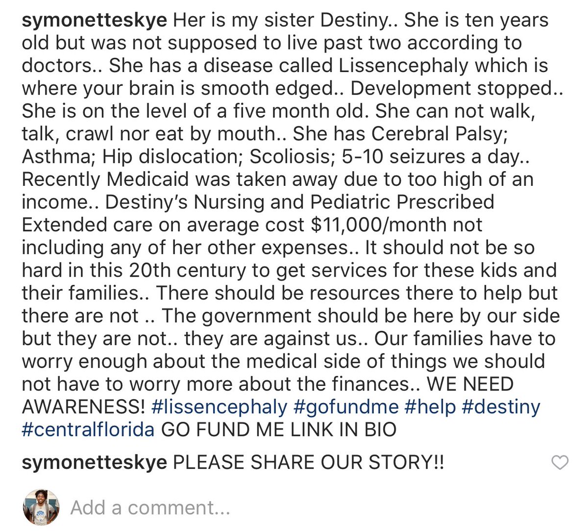 PeryonnaS's tweet photo. PLEASE Retweet and help us !!! Her name is Destiny and if you read the picture below you will understand what’s going on with her and why it really breaks my heart ‼️ PLEASE TAKE 15 SECONDS TO RETWEET AND @Dbnewsjournal https://t.co/iJSXRN3lXD