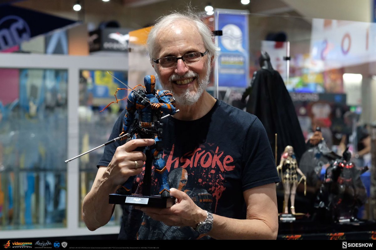 hottoysofficial's tweet photo. Marv Wolfman, a comic book artist created Deathstroke, has dropped by SDCC 2018 to check out Hot Toys’ recently debuted Deathstroke in 1:6 collectible figure inspired by the popular videogame - Batman: Arkham Origins. Thank you for your appreciation of Hot Toys’ hard work! https://t.co/yec1SYXllh