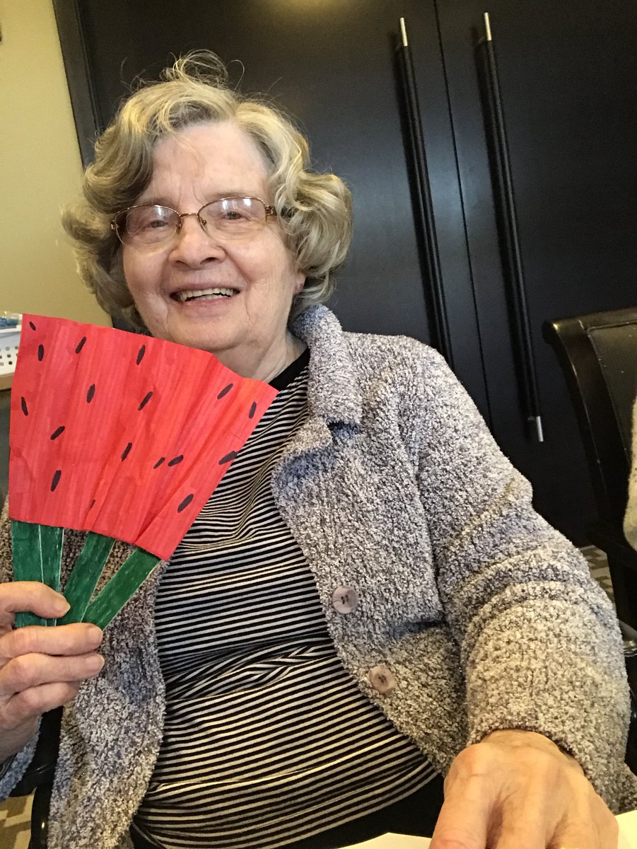 ClearvistaLake's tweet photo. Beating the summer heat with DIY Fruit Fans! π Look how cute! #Watermelon #FruitFan @TrilogyLiving https://t.co/n0NY0FkYJI