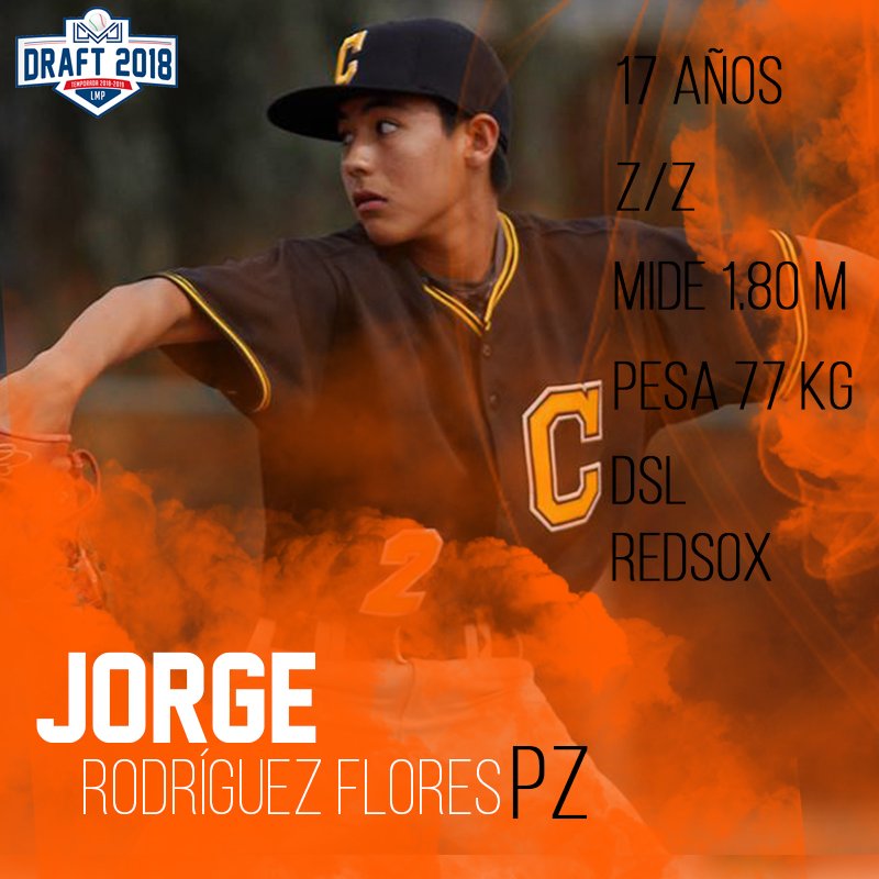 ClubNaranjeros's tweet photo. Él es Jorge Rodríguez (Boston) nuestra primera selección en el #DraftLMP2018 https://t.co/orThdmfkIu