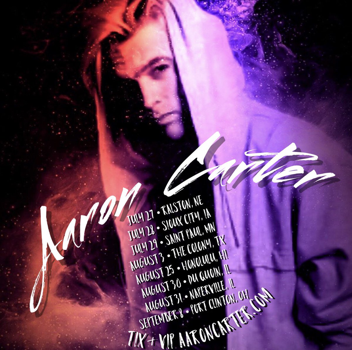AaronCarter_ST's tweet photo. COMING UP 👉🏻 @aaroncarter on tour again! Get your vip and tickets for these dates https://t.co/viWyIaQ8GB 🙌🏻 now is your chance before they sell out!! https://t.co/Z8WNum7Do9