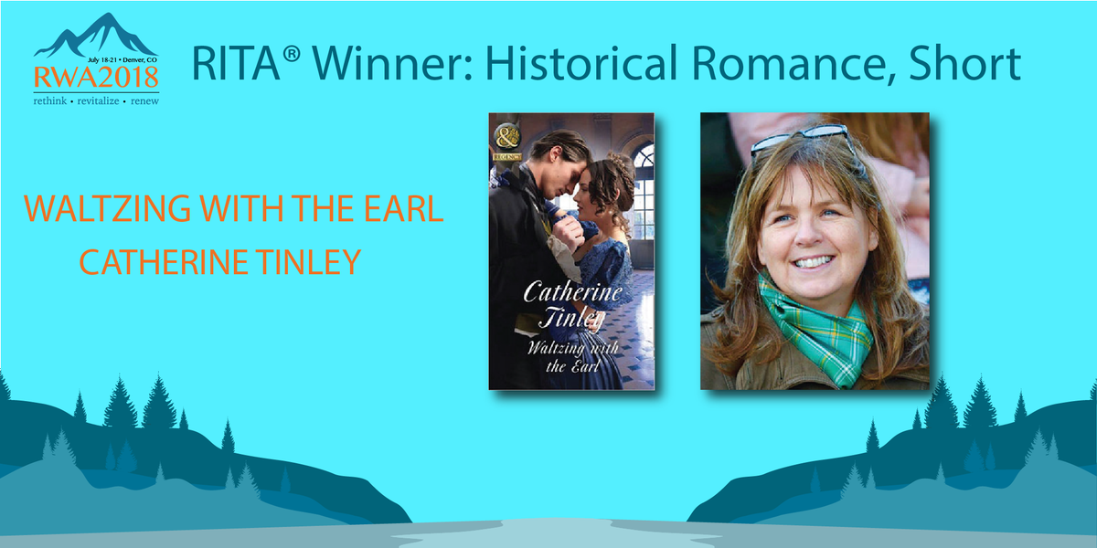 romancewriters's tweet photo. Congratulations to Catherine Tinley! WALTZING WITH THE EARL is the RITA Award Winner for Best Historical Romance, Short. #RWA18 #RITAGH https://t.co/9xnEUdHl2d