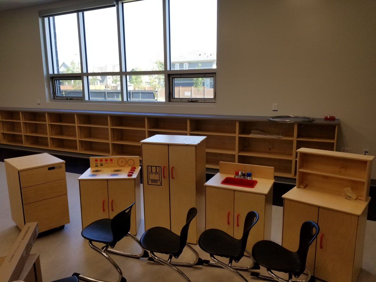 #GSACRD principal Sister Alphonse Academy new K-9 school in #JensenLakes #StAlbert very busy getting the school set up. The learning spaces are beautiful!