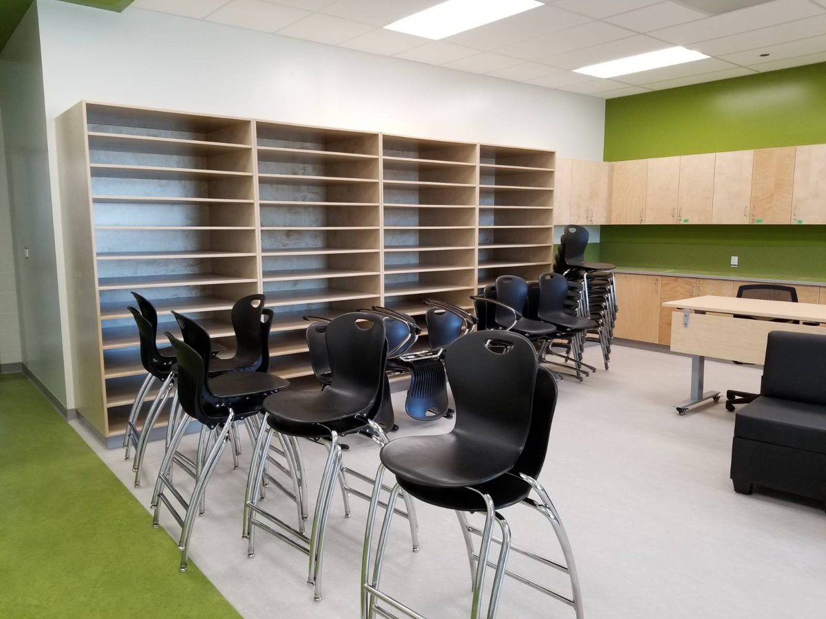 GSACRD's tweet photo. #GSACRD principal Sister Alphonse Academy new K-9 school in #JensenLakes #StAlbert very busy getting the school set up. The learning spaces are beautiful! https://t.co/WSCrC7doT7