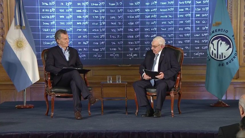 mauriciomacri's tweet photo. En vivo: el Presidente en la Bolsa de Comercio https://t.co/w7jjmSbkjm https://t.co/YKfDH9ydnO