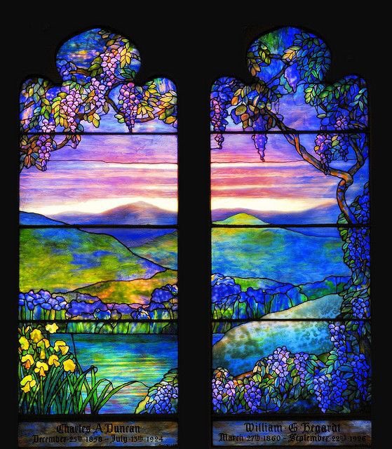 My first night time tweet tonight is a beautiful Louis Comfort Tiffany memorial window. Tiffany, the master of Stained Glass (1848-1933) Art Nouveau and the Aesthetic Movement.
