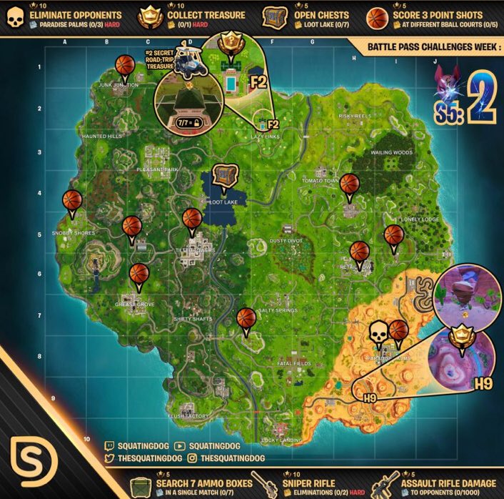 FortnitePod's tweet photo. #Fortnite Season 5 Week 2 #challenges! https://t.co/xlQwzo4if7