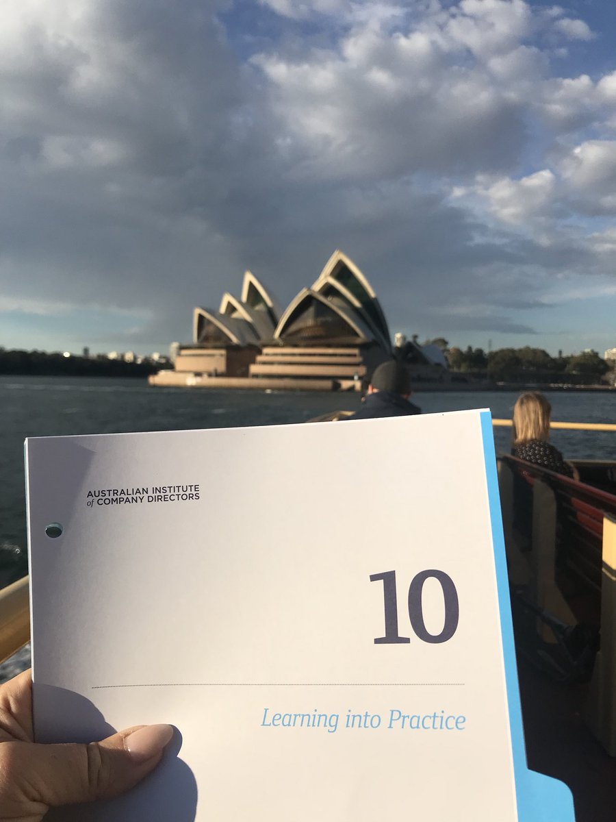 MellorTracy's tweet photo. On the way to the last day of the #cdcourse @AICDirectors. Had a fantastic week. Thoroughly recommend it. How can you be a director if you don’t know all of this? https://t.co/pGWX5JlfCG