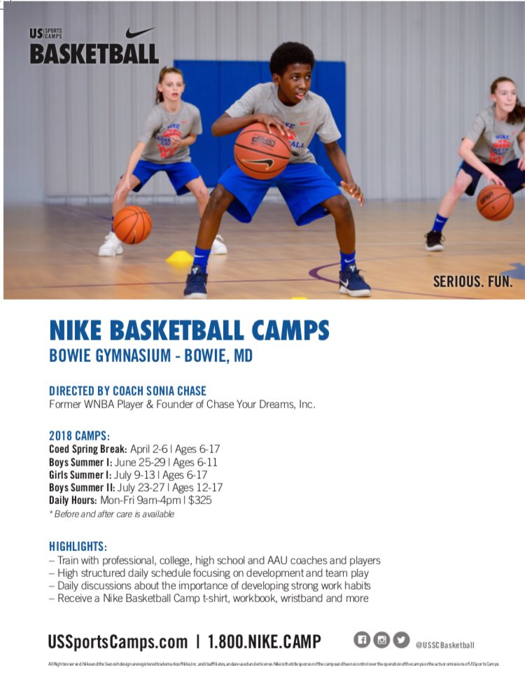 DorseyConsults's tweet image. Calling all boys ages 12-17yrs in the DC and Maryland area. We will be going next level with our all Boys Nike Camp from July23-27. Sign up at UsSportsCamps.com today. #BowieCityGym #Ussportscamps #ComeGetBetter
