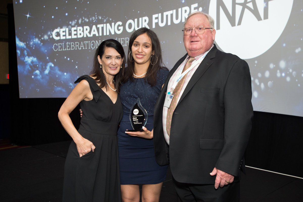 PathwaysPUSD's tweet photo. Thanks again to @NAFCareerAcads for recognizing Harmony Magnet Academy grad Diana Ramos with the 2018 NAF Next Alumni Award. #porterville #portervilleunified https://t.co/63g75QmZlc