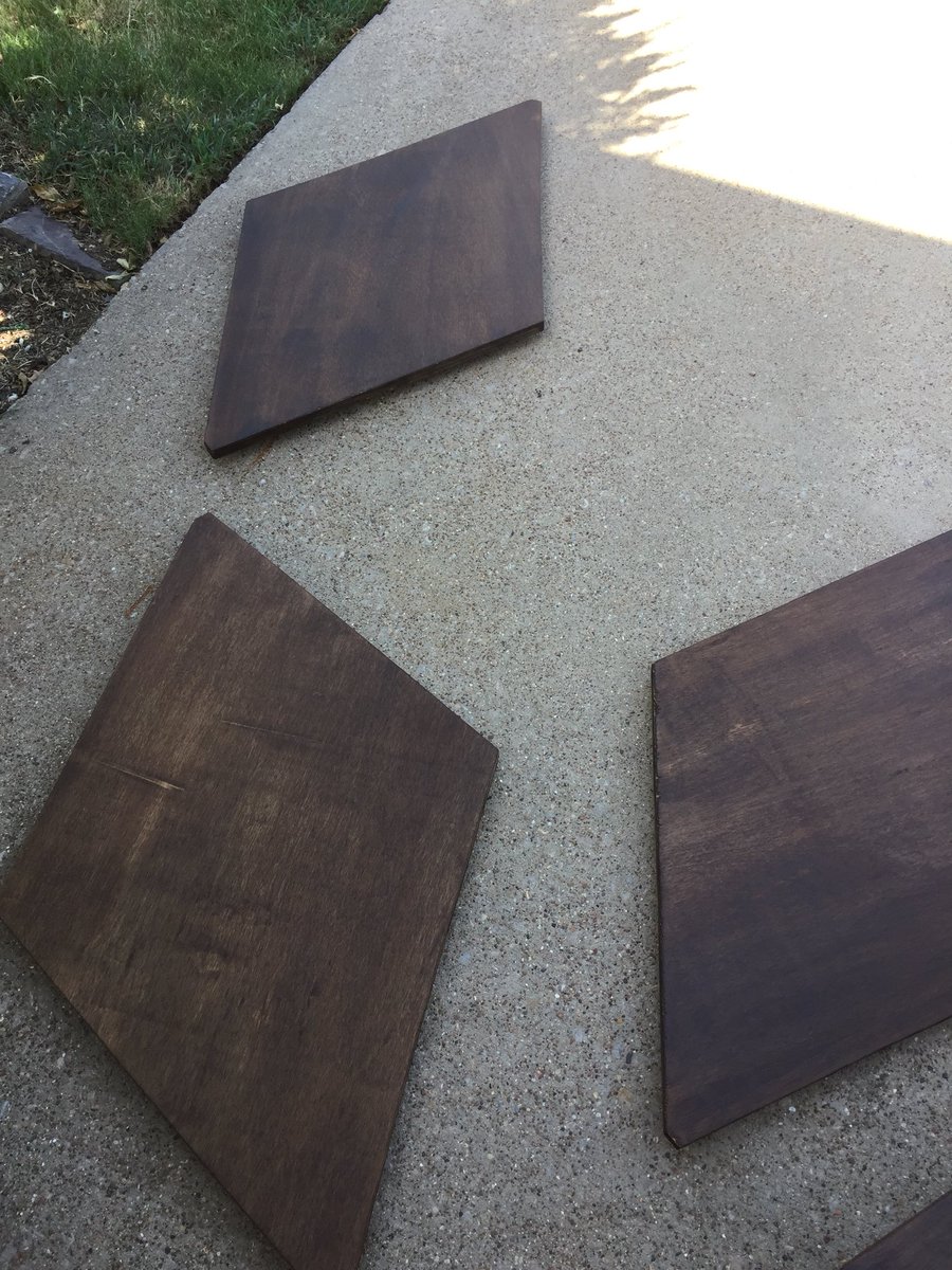WGESSutton's tweet photo. One summer teacher project almost done! Early am - I sanded and stained our center table tops that we cut out last week! @WGESdragons @HomeDepot @KaganOnline #groupsof4 https://t.co/F77ScnfpQv