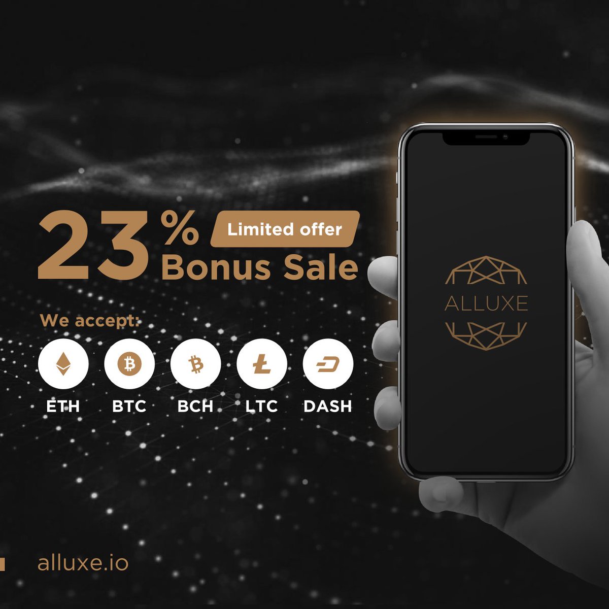 ALLUXE_'s tweet photo. Don't miss the moment⏳The bonuses are still huge🔥You have less than 5️⃣ days left to get 2️⃣3️⃣% bonus on your token purchase!
⠀⠀⠀⠀⠀⠀⠀⠀⠀
#blockchain #crypto #publicpresale #tokensale #ico #bonuses https://t.co/yqtQHUJRuf