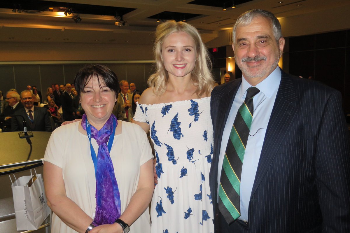 ChiefLePard's tweet photo. The indefatigable Caroline North honoured at @isrcl #gala with a standing 'O' for extraordinary work for the Society; still managed to finish first in law school, earn concurrent M.A., now heading off to clerk in the #BCCA &amp; then @SupremeCourtCan - amazing &amp; hard to replace! https://t.co/oYnUMjoCY6