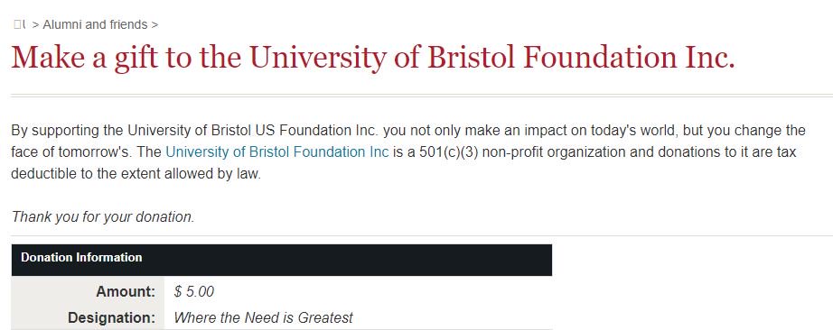 HoyaMichelle's tweet photo. 7) Starter for 10: University of Bristol Foundation, Inc. (@BristolUni)  #batchofkindness2018 https://t.co/6TNASQGq6y