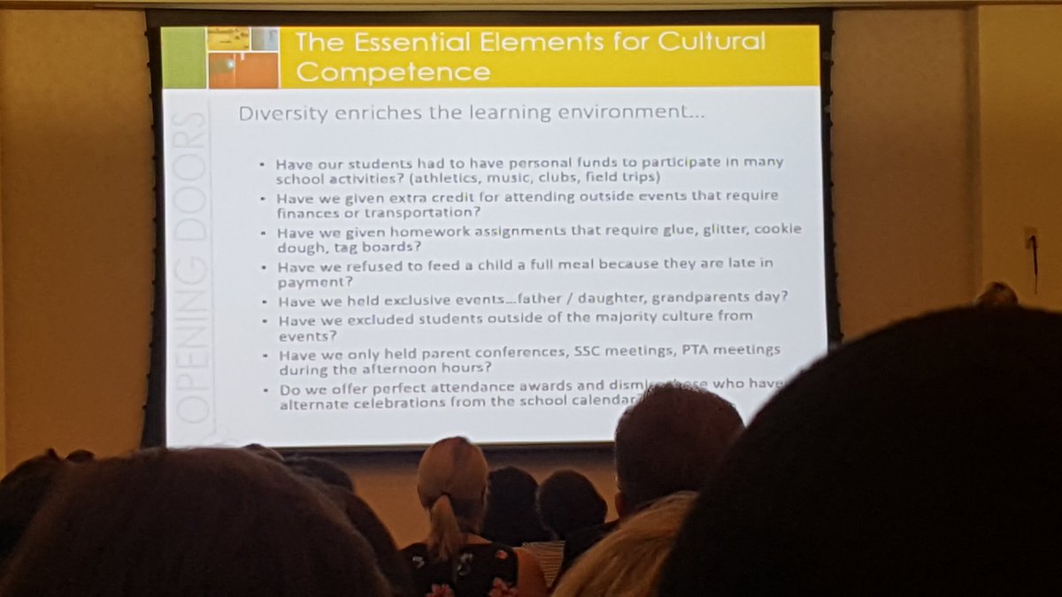 MrsMoraLit's tweet photo. Shout out to Trudy Arriaga and Opening Doors. #CulturalProficiency means to see, hear, and admire all, not just for the majority of the culture.  #USCEdConf https://t.co/I7HqaSZS6L