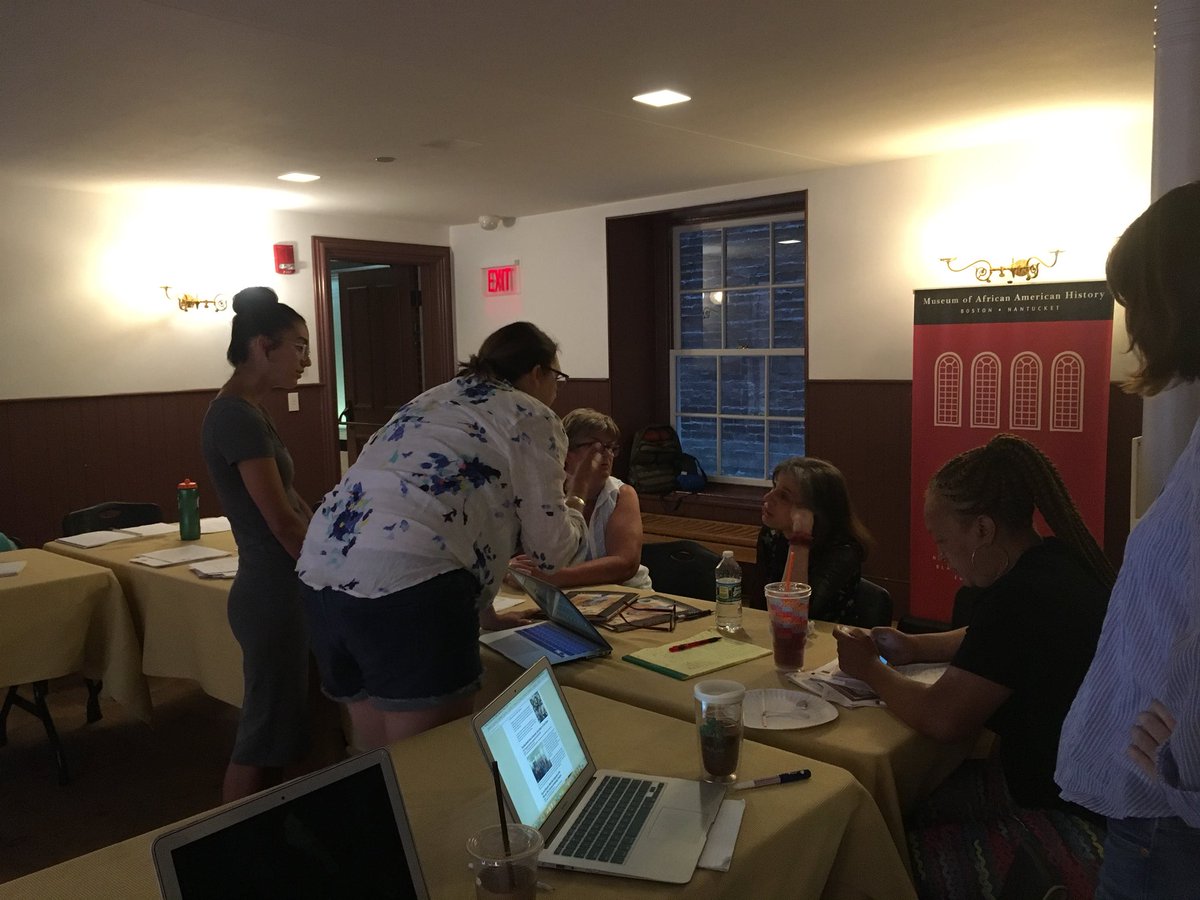 PlaceBasedBOS's tweet photo. Another great day talking about story books, desegregation and online resources at @MAAHMuseum. Looking forward to our 5th and final day at the Harbor Islands. #PlaceBasedBos @BostonSchools @maryalycia420 https://t.co/n9yI82K11W