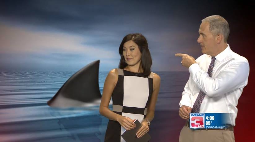 ericabivens's tweet photo. When @WSAZirr yells "there's a shark behind you!"... 🦈 #greenscreen #wsaz #FirstLookatFour https://t.co/ne0tNvv9SS