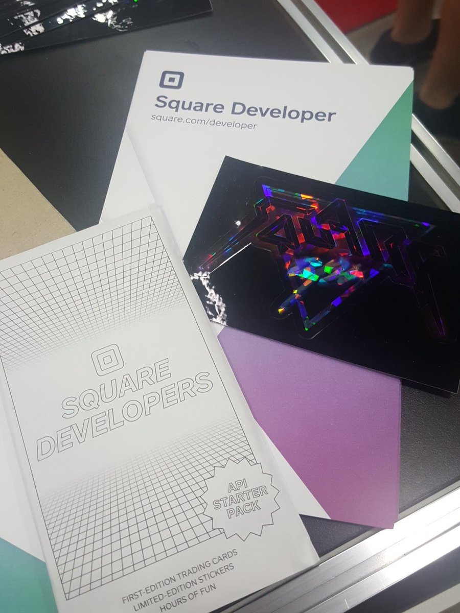 SquareDev's tweet image. Last call for shiny swag and our awesome limited, first-edition, API trading cards. #OSCON2018