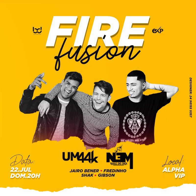 ExplosionProd2's tweet photo. Domingão tá aí e pra ficar ainda melhor tem só esse mega evento aí pra vocês!!! Vem pra #firefusion @eventos_bd https://t.co/BgbDSKgazu