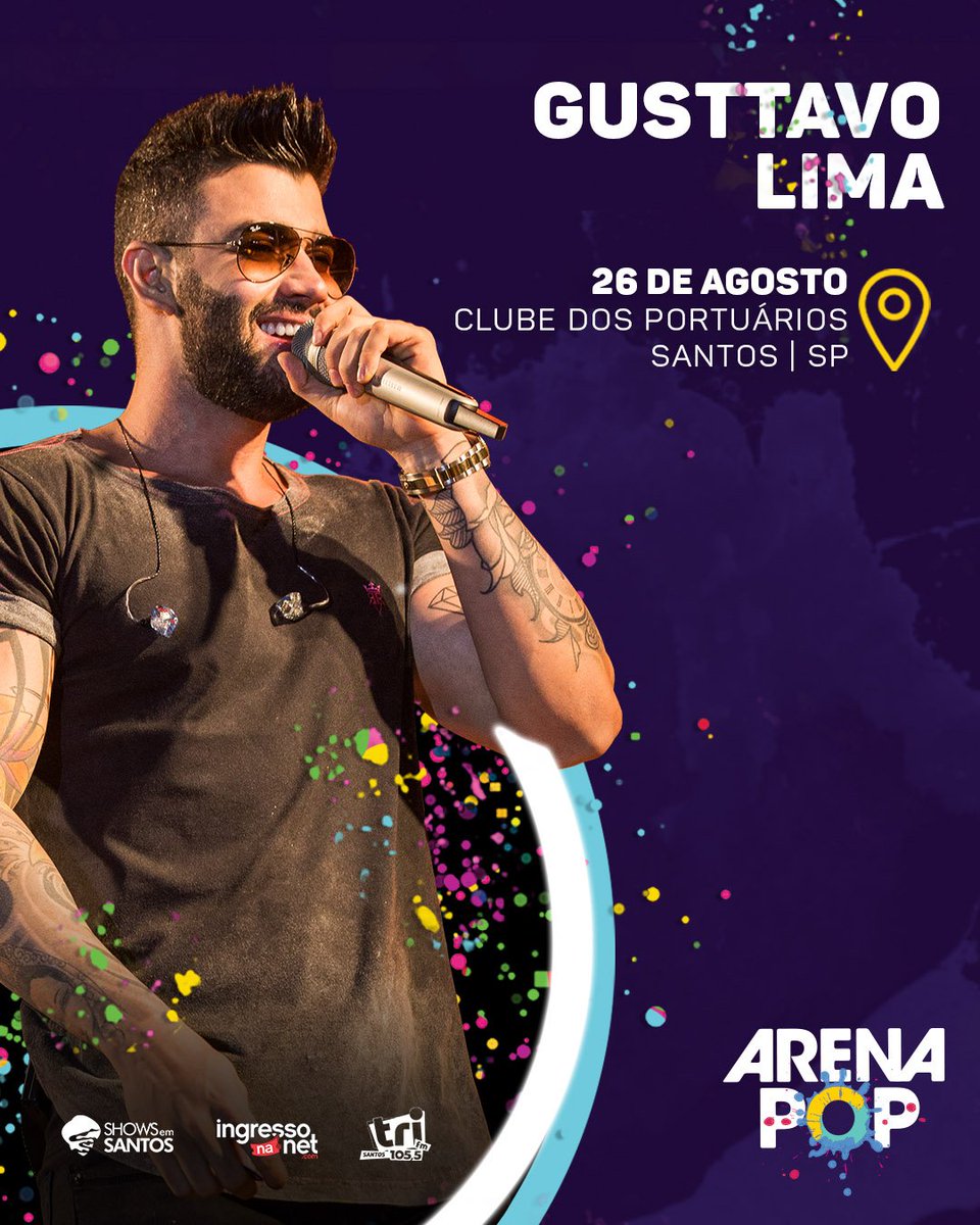 baladamusic's tweet photo. Dia 26 de agosto tem Gusttavo Lima em Santos/SP! Vai ser um show super bacana na Arena Pop!! Então já corre e adquira logo seu ingresso pra essa super festa! 😎🔝 #GusttavoLima #ArenaPop #BaladaMusic #BaladaEventos #SantosSP

Vendas Online: https://t.co/khz2XWObg5 https://t.co/lnfVQft2Jp