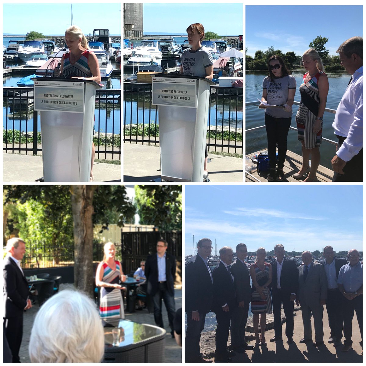 Dave_Augustyn's tweet photo. Congratulations @VBadawey, @Chris_Bittle, & National Environment Minister @cathmckenna for $8.95M of funding for 36 projects, improving the water quality of the #GreatLakes. Pleased to be with #Niagara Mayors for the announcement in #PortColborne today. #ImprovingNiagara https://t.co/odOTLAowiE