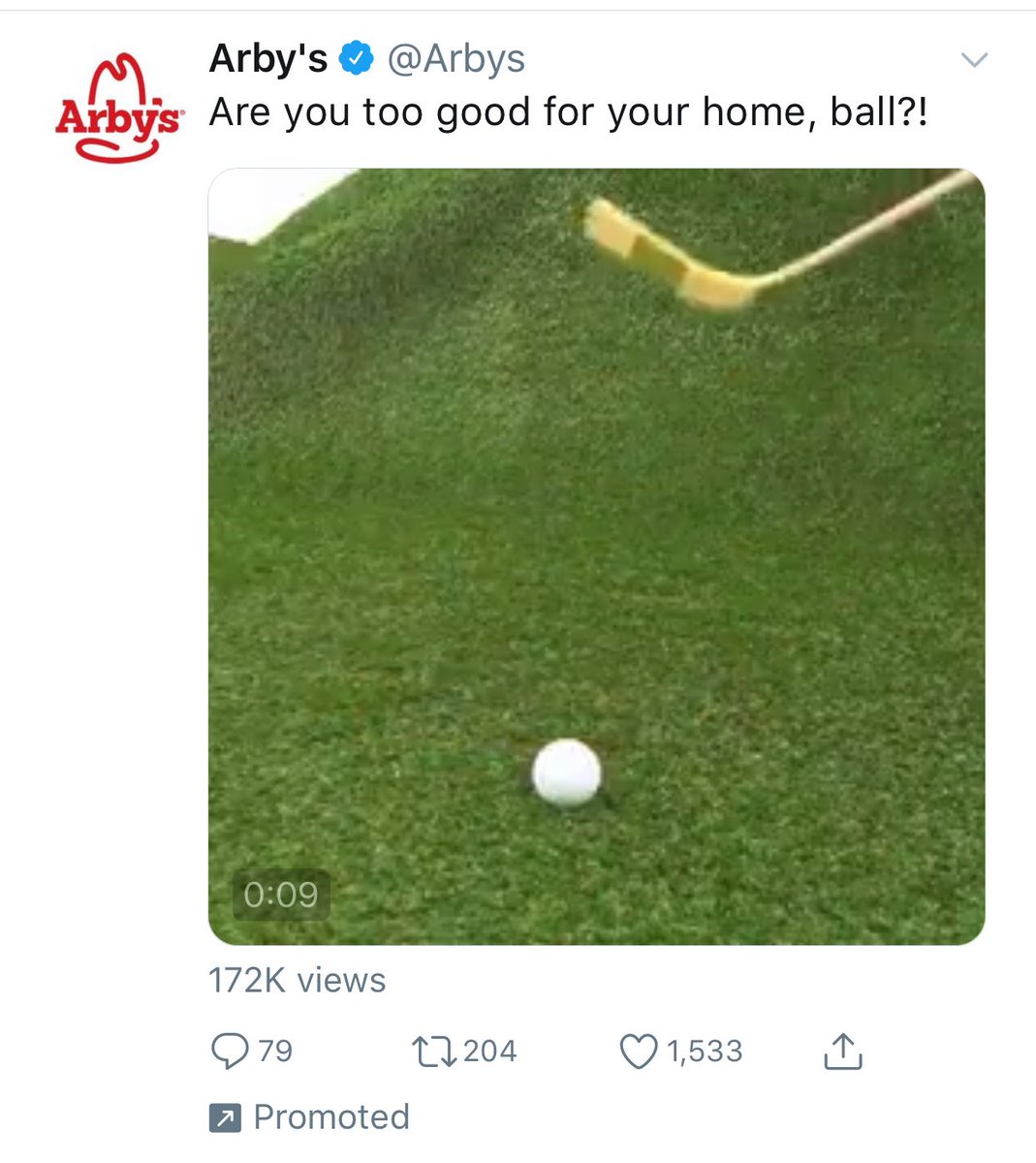 The Sponsored ads we’re now seeing on Twitter are both concerning and warranted. 

#ArbysMeatSweats