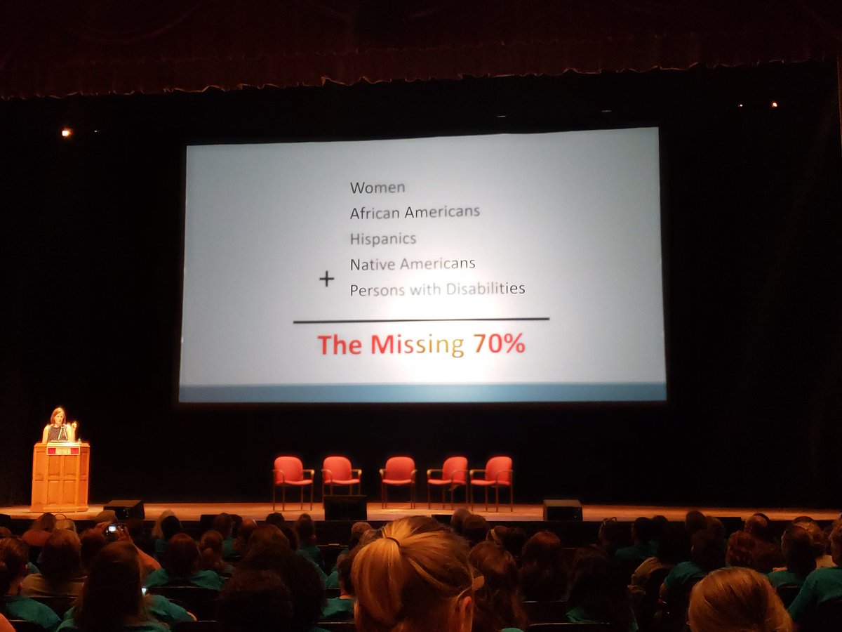 TaunyaJ's tweet photo. The missing 70% from computer Science fields! Wow! We have to change this!  #InfyPathfinders #wsdEdTech #edtrex https://t.co/TI3RbyEXJV