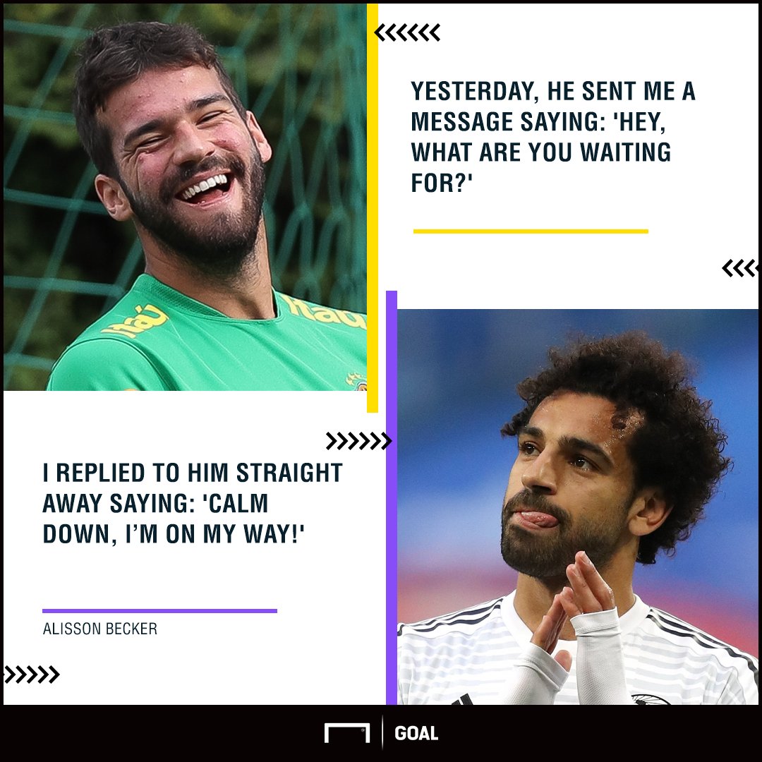 goal's tweet photo. Salah couldn't wait for Alisson to join Liverpool
https://t.co/NIB7LMGfNT https://t.co/HZ7wqfWjPC