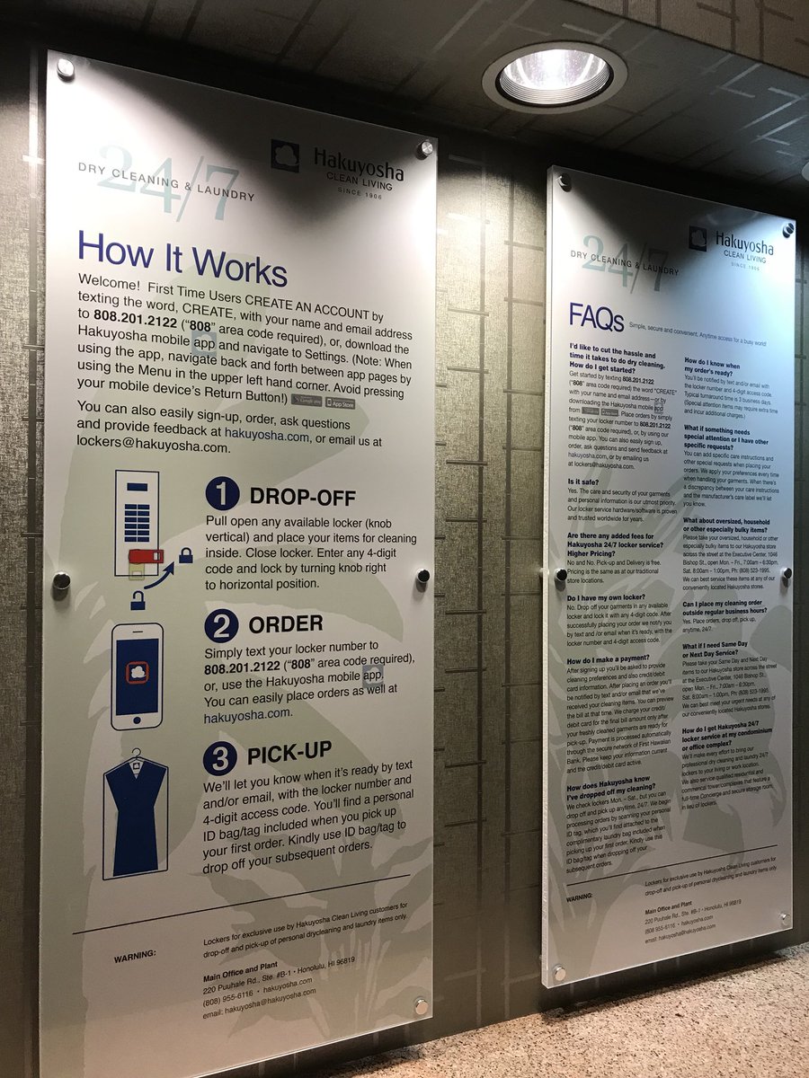 HakuyoshaHawaii's tweet photo. Coming soon
Our second 24/7 Locker Service is located downtown Honolulu.
Anytime drop-off and pick-up. It's simple, secure and convenient.
Please message us if you are interested our new service.
https://t.co/nfKbnjO9VF
#hakuyoshahi #lockerservice #honolulu #hawaii #drycleaning https://t.co/KLq8ivfSJW