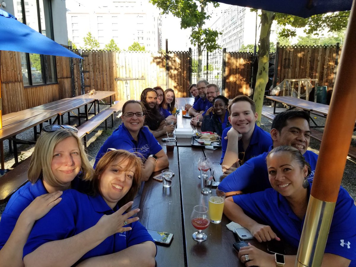kristawelz's tweet photo. Fun times at Summer Institute III with my doctoral cohort this week! From portfolio exams to poster sessions of our studies - we all stuck together! The solidarity of a cohort program 🤝 #cohort4 #edtechgiants #edtechchat @cs272 @lzieger @NJCUniversity https://t.co/QmPSl6SYTo
