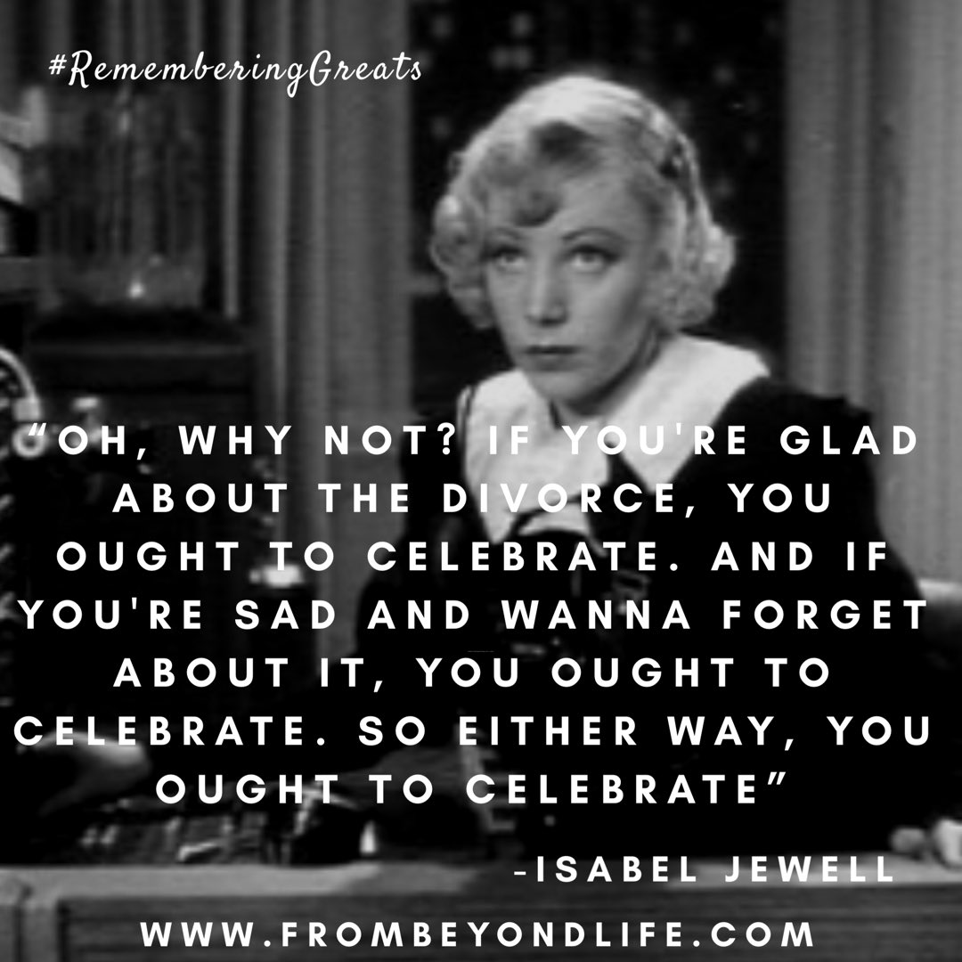 frombeyondlife's tweet photo. #RememberingGreats

Today we are celebrating the birthday American actress #IsabelJewell 🎥🇺🇸🎉

Jewell was most active in the 1930s and early 1940s. Some of her most famous films were Ceiling Zero, Marked Woman, A Tale of Two Cities &amp; #goneWithTheWind 

#Hollywood #Birthday https://t.co/H9q60WOpr3