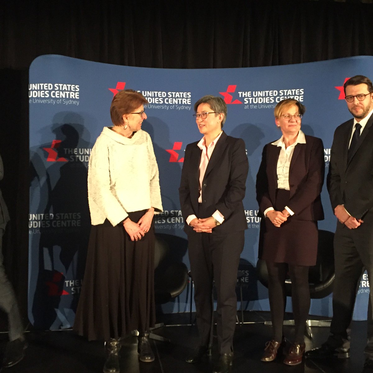 USConGenSydney's tweet photo. Wonderful to hear Shadow Minister for Foreign Affairs @SenatorWong speak of our alliance as one of dynamism and fortitude, both contemporary and forward looking. - Acting Consul General Linda Daetwyler at @USSC. #USwithAUS #100YearsMateship https://t.co/n6meVlRTgS
