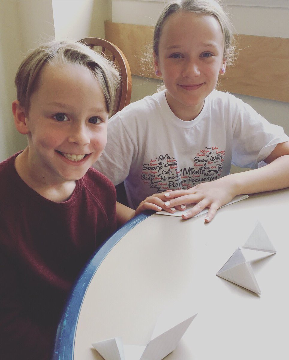 JadenOehr's tweet photo. Origami with my talented and kind set sister @lolajules26 between takes on the set of our new project. Had a great first day with my set family, including @justwarr ❤️
.
#onset #setsister #setfamily #setlife #actorslife #childactor #kidactor #industrykids #origami #papercraft https://t.co/mtXZusOgi9