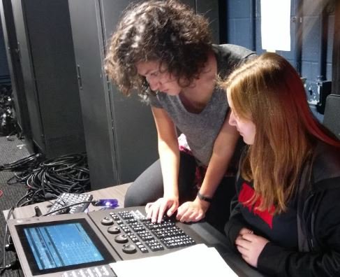 STAGEStheater's tweet photo. Theater is about more than what happens on stage.  Campers are learning  backstage magic and programming the light board. @MakerEdOrg #summerlearning  #STEAM https://t.co/uFut83C99R